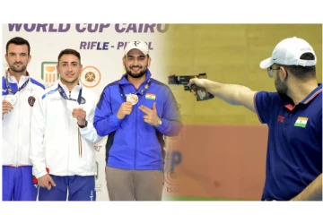 உலகக்கோப்பை துப்பாக்கிச் சுடுதல்...மேலும் ஒரு பதக்கம் வென்று இந்திய வீரர் அசத்தல்... - குவியும் வாழ்த்து..!