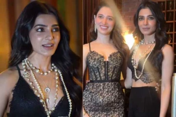 ஒரே விழாவில் கிளாமர் லுக்கில் சமந்தா - தமன்னா!! யாரை பார்க்கிறதுன்னே தெரியலயே..