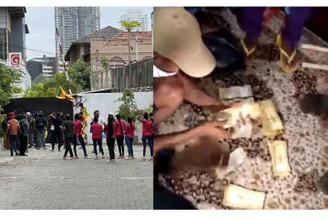 இலங்கை அதிபர் மாளிகை பதுங்கு குழியில் கட்டு கட்டாக பணம்! பரபரப்பு வீடியோ!