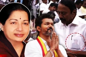 ஜெயலலிதா படத்துடன் பதவியேற்ற செங்கோட்டையன் - பார்த்து ரசித்த விஜய்