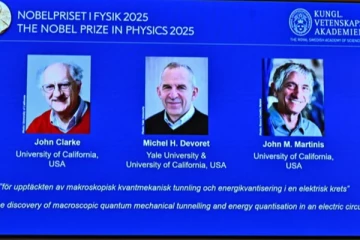 அமெரிக்காவை சேர்ந்த மூவருக்கு பௌதீகவியலுக்கான நோபல் பரிசு