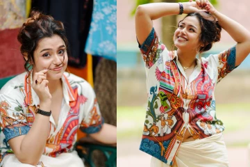 கட்டா குஸ்தி 2 டீச்சர் மோக்ஷா வேட்டி சட்டையில் ஓணம் போட்டோஷூட்