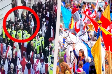 லண்டனில் புனித ஜார்ஜ் விழா கொண்டாட்டத்தில் ஏற்பட்ட குழப்பம்