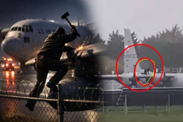 அமெரிக்க போர் விமானத்தை அடித்து நொறுக்கிய நபர்; சம்பவத்தால் ஷாக்!