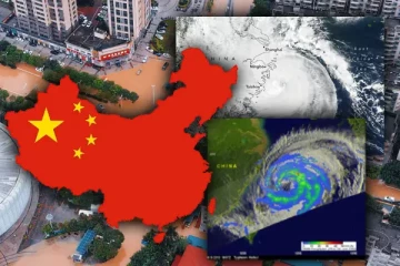 சீனாவை புரட்டி எடுத்த சூறாவளி...! 50 பேர் உயிரிழப்பு