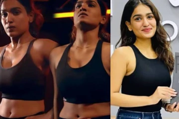 21 வயதுதான் அதுக்குள்ள இப்படியா.. படு டைட்டான உடையில் இறுக்கப்பற்று நடிகை