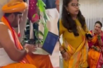 மணமேடையில் தாலி கட்டும் நேரத்தில் மணமகன் செய்யும் வேலை... அடுத்த நொடியே மணமகளின் ரியாக்ஸன்! வைரலாகும் வீடியோ