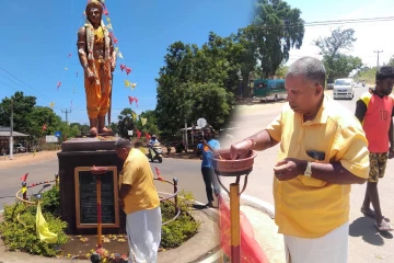 அக்கிராசன் மன்னன் சிலை கிளிநொச்சியில் திறந்து வைப்பு