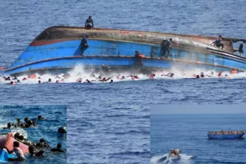 அகதிகளுடன் நடு கடலில் கவிழ்ந்த படகு ; 20 பேர் பலி