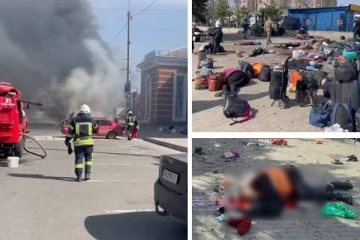 மக்கள் குவிந்திருந்த ரயில் நிலையம் மீது ரஷ்யா  ஏவுகணை தாக்குதல்! பதபதைக்க வைக்கும் காட்சி