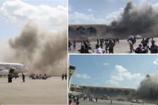 ஏடன் விமான நிலையத்தை உலுக்கிய பயங்கர தாக்குதல்! தெறித்து ஓடிய மக்கள்: நேரலையில் சிக்கிய பரபரப்பு காட்சி