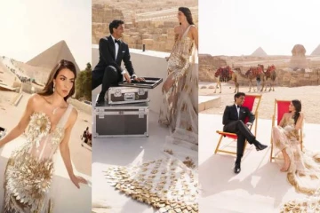 3D -ல் அலங்கரிக்கப்பட்ட திருமண உடை.., இந்திய வம்சாவளி பில்லியனரின் வியப்பான திருமணம்