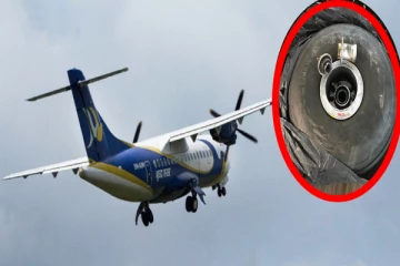 பறந்துகொண்டிந்த விமானத்தில் திடீரென கழன்று விழுந்த சக்கரம்!