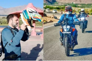 ஸ்டைலா, கெத்தா லடாக் பைக் ட்ரிப் சென்ற ராகுல் காந்தி - இணையத்தை கலக்கும் ஃபோட்டோஸ்