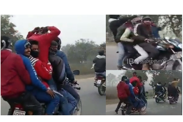 uttar-pradesh-14-youths-on-3-bikes-viral-video