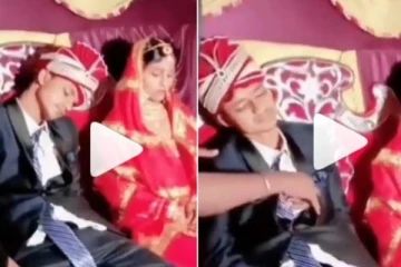 மணமேடையிலேயே அசந்து தூங்கிய மணமகன்-இணையத்தில் வைரலாகும் வீடியோ!