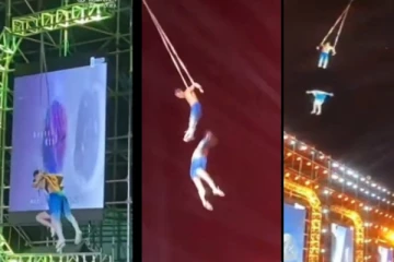 சர்க்கஸ் நிகழ்ச்சியில் கையை பிடிக்கத் தவறிய கணவன் - 32 அடி உயரத்திலிருந்து விழுந்து மனைவி பலி!