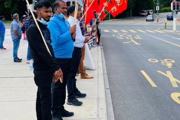 ஐ. நா முன்றலில் ஈழத்தமிழர்கள் கவனயீர்ப்பு போராட்டம்