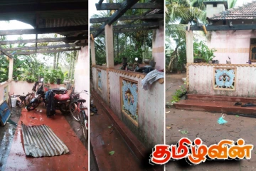 தண்டுவானில் வீட்டுக்கூரைக்கு ஆபத்தாக மாறிய கடும் காற்று