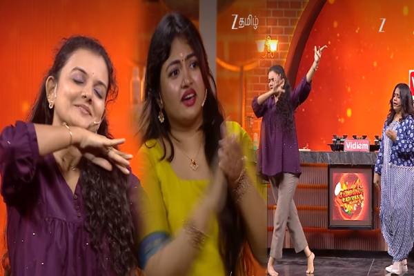 இசையும் நடனமும் ஒன்று சேர்ந்தால் சொல்லவும் வேண்டுமா? வைரலாகும் காணொளி | Samayal Express Season 2 Saindhavi Singing Video இசையும் நடனமும் ஒன்று சேர்ந்தால் சொல்லவும் வேண்டுமா? வைரலாகும் காணொளி | Samayal Express Season 2 Saindhavi Singing Video