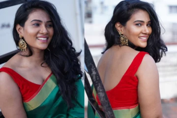 திவ்யா துரைசாமி சேலையில் அழகிய போஸ்