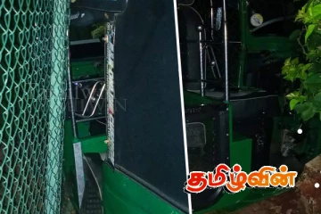 யாழில் இராணுவத்தினரின் தடுப்பு வேலிகளை தகர்த்துக்கொண்டு உள்ளே சென்ற முச்சக்கரவண்டி