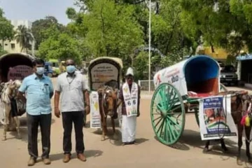 குதிரை வண்டி மூலம் தேர்தல் விழிப்புணர்வு பிரச்சாரம்: கோவையில் புது முயற்சி