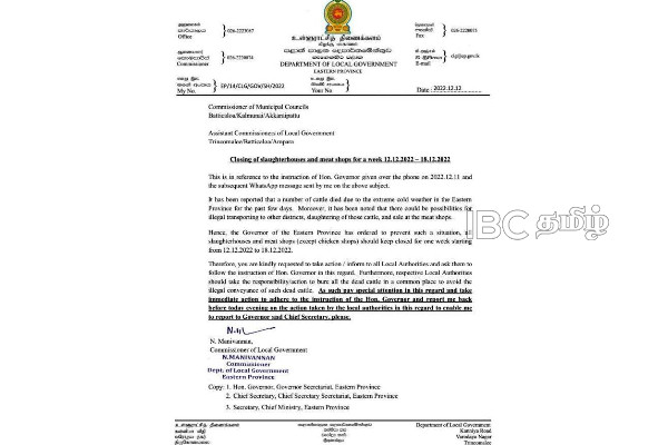 கிழக்கில் திடீரென மூடப்படும் இறைச்சி விற்பனை நிலையங்கள் | Close Meat Shop Sri Lanka North East City Council