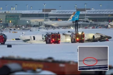 கனடாவில் தலைகீழாக கவிழ்ந்த விமானம்: ரொறன்ரோ விமான விபத்து தொடர்பில் வெளியான வீடியோ!