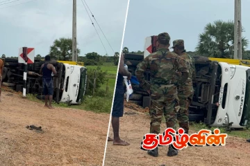 அரிசி ஏற்றி வந்த லொறி தடம்புரண்டு விபத்து