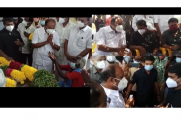 மறைந்த சீமான் தந்தை செந்தமிழன் உடலுக்கு திமுக சார்பில் அமைச்சர் பெரியகருப்பன் மலரஞ்சலி