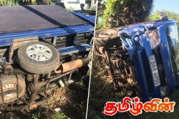 வீதியை விட்டு விலகி விபத்துக்குள்ளான லொறி