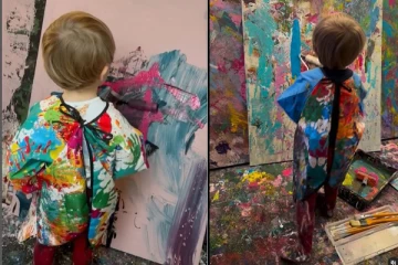 உலகம் முழுவதும் புகழ் பெற்ற 2 வயது சிறுவனின் ஓவியங்கள்