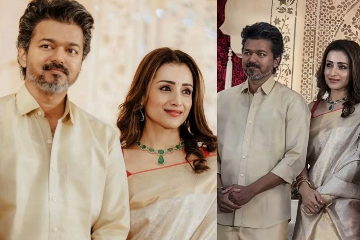 விஜய் தொடர்பான கேள்வி.. நடிகை திரிஷா என்ன செய்துள்ளார் பாருங்க.. | Question To Trisha Attending Wedding With Vijay