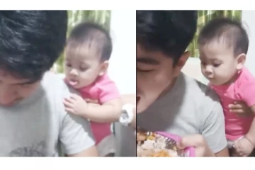 யோவ்... தகப்பா எனக்கும் சோறு தாய்யா… பிஞ்சு குழந்தையின் க்யூட்டான தவிப்பைப் பாருங்க...