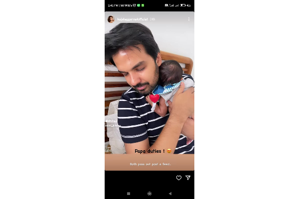 கணவருடன் தனது மகன் புகைப்படத்தை முதன்முறையாக வெளியிட்ட நடிகை காஜல் அகர்வால்- செம வைரல் | Kajal Agarwal Shares Photo Of Her New Born