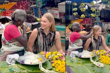 தமிழ்ப் பெண்களைப் போல் ஆசையுடன் தலையில் மல்லிப்பூ சூடிக்கொண்ட பிரித்தானிய பெண்! வைரலாகும் வீடியோ