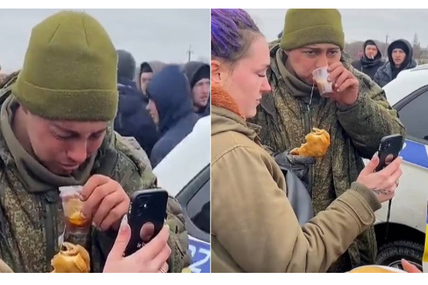 துப்பாக்கியை போட்டுவிட்டு சரணடைந்த ரஷ்ய வீரர்! உக்ரைன் பெண்களின் நெகிழ்ச்சி செயல் | Player Screaming Tears At Mother With Mobile