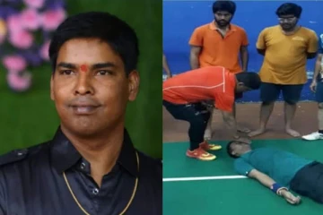 பேட்மிண்டன் விளையாடிக்கொண்டிருந்த போதே சரிந்து விழுந்த இளைஞர் மரணம்