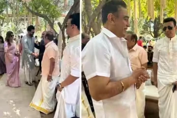 வேட்டி சட்டையில் கமல்ஹாசனும் ஆமீர்கானும்: ஒரு சுவாரஸ்ய காட்சி...