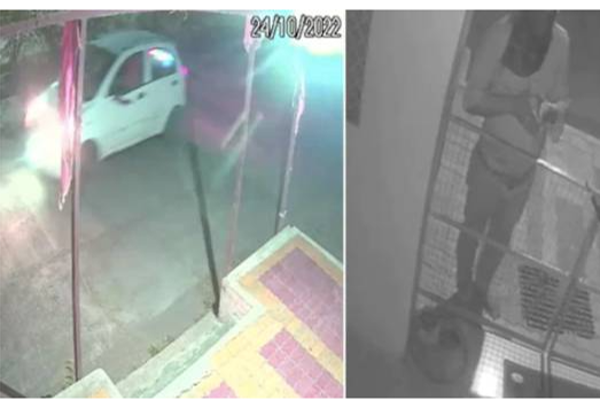 அப்பனே நீதான் காப்பாத்தனும்... செருப்பு கூட போடாம கோயில் உண்டியலை அலேக்கா தூக்கிச்சென்ற திருடன்! | Thief Enters Temple Prays Stealing Donation Box Mp