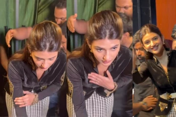 ஸ்ரீலீலா கடை திறப்பு விழாவுக்கு எப்படி வந்திருகிறார் பாருங்க!