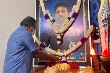 படுகொலை செய்யப்பட்ட நிலக்சனின் 14ஆம் ஆண்டு நினைவேந்தல் யாழில் அனுஸ்டிப்பு