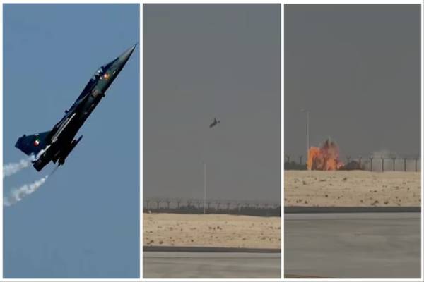 துபாயில் விழுந்து நொறுங்கிய இந்திய விமானம்! | Indian Tejas Fighter Jet Crashes At Dubai Airshow