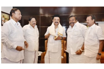 ஈரோடு தேர்தல் முடிவு - முதலமைச்சர் மு.க.ஸ்டாலினை சந்தித்து அமைச்சர்கள் வாழ்த்து...!