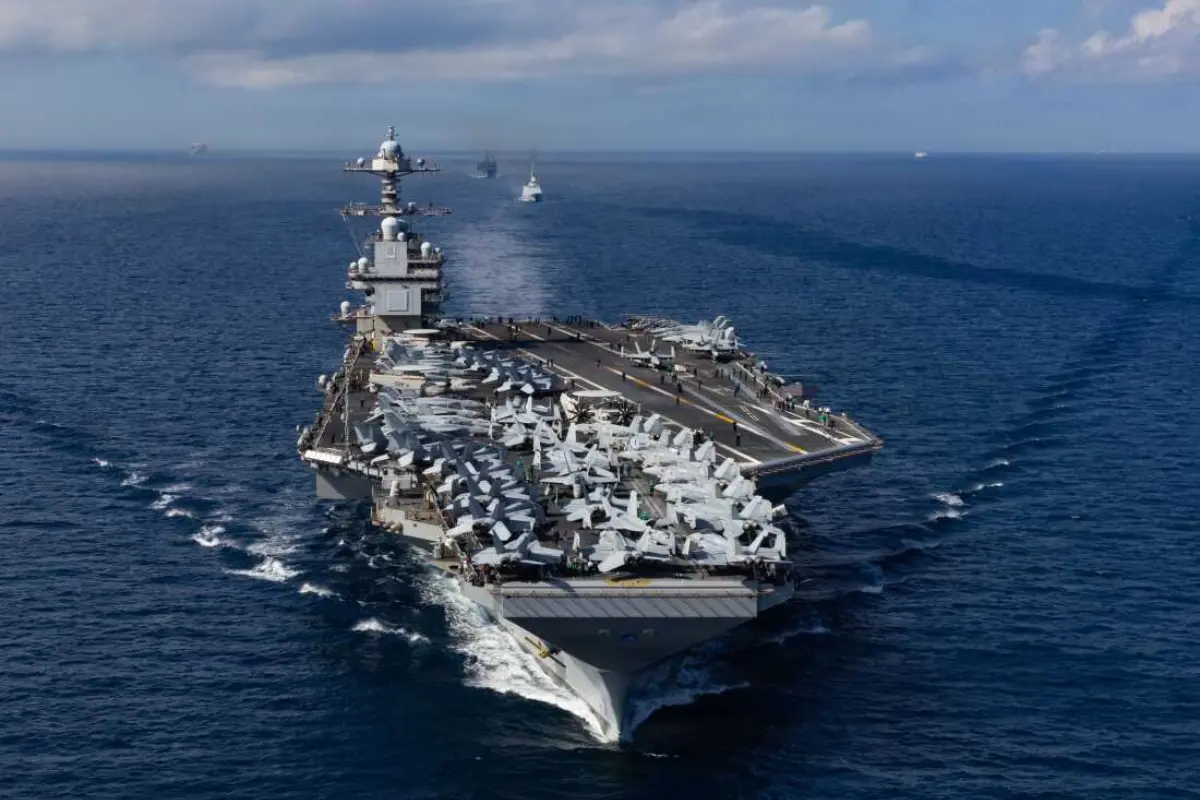 அமெரிக்காவின் முதன்மை விமானம் தாங்கி கப்பலில் பற்றியது தீ! | Fire On The Us Aircraft Carrier Uss Gerald R Ford