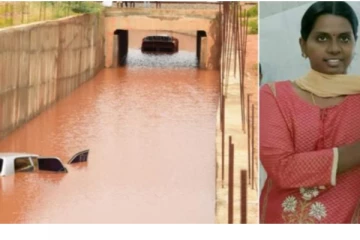 தேங்கிய மழைநீரில் மூழ்கிய கார் -  பெண் மருத்துவர் பரிதாப பலி