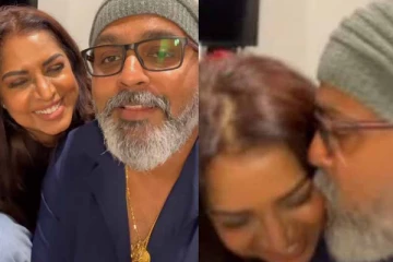 பாடிக் கொண்டிருக்கும் போதே மனைவிக்கு அன்பு முத்தம்! வைரலாகும் யுகேந்திரனின் வீடியோ