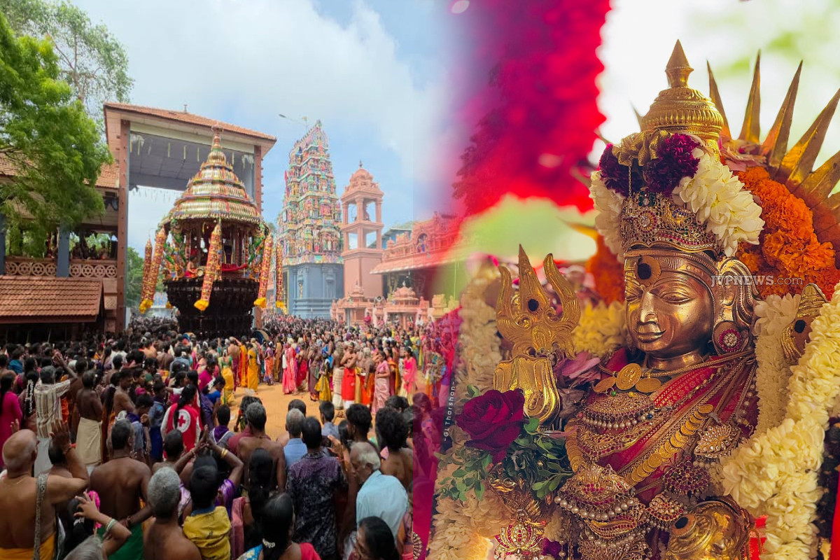 யாழ்ப்பாணம் தெல்லிப்பழை துர்க்காதேவி இரதோற்சவம் ; அலைகடலென குவிந்த பக்தர்கள் கூட்டம்! | Thellippalai Durga Devi Chariot Festival