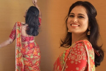 சிவப்பு நிற சேலையில் நடிகை ரம்யா பாண்டியனின் அழகிய போட்டோஷூட்..